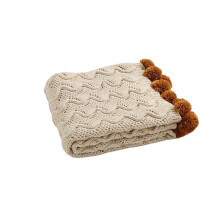 Chenille Throw Blanket Beige 130x160cm Ultra Soft Knitted Blanket for Sofa and Bed All Season Use