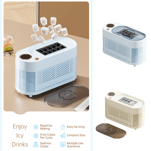 Machine à glaçons portative 12V à congélation-Blanc crème 2