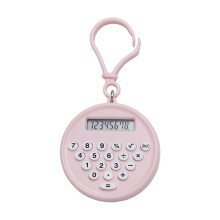 ABS Silicon Keyring Calculator With Noiseless Keys-macaron pink