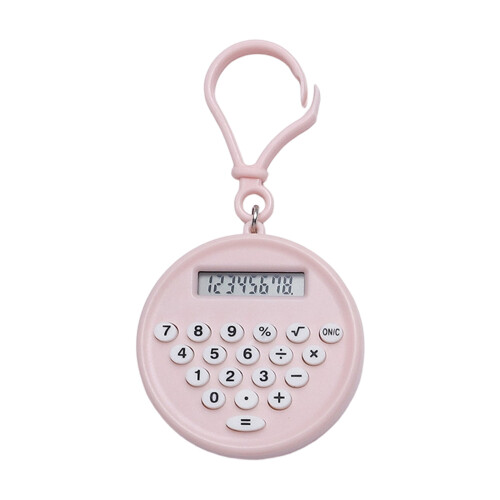 ABS Silicon Keyring Calculator With Noiseless Keys-macaron pink
