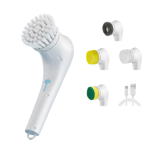 Brosse à récurer électrique multi-usage avec 5 têtes de brosse,