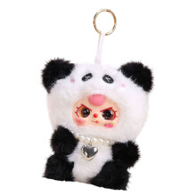 Charm Vinyls Face Porte-clés Artisanat En Tissu-Noir et blanc