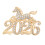 Broche tendance en forme d'animal avec strass cheval-Couleur or 1