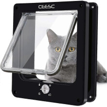 2026 New Cat Flap Magnetic Pet Door with Rotary 4 Way Lock for Cats, Kitties (medium Black)_
