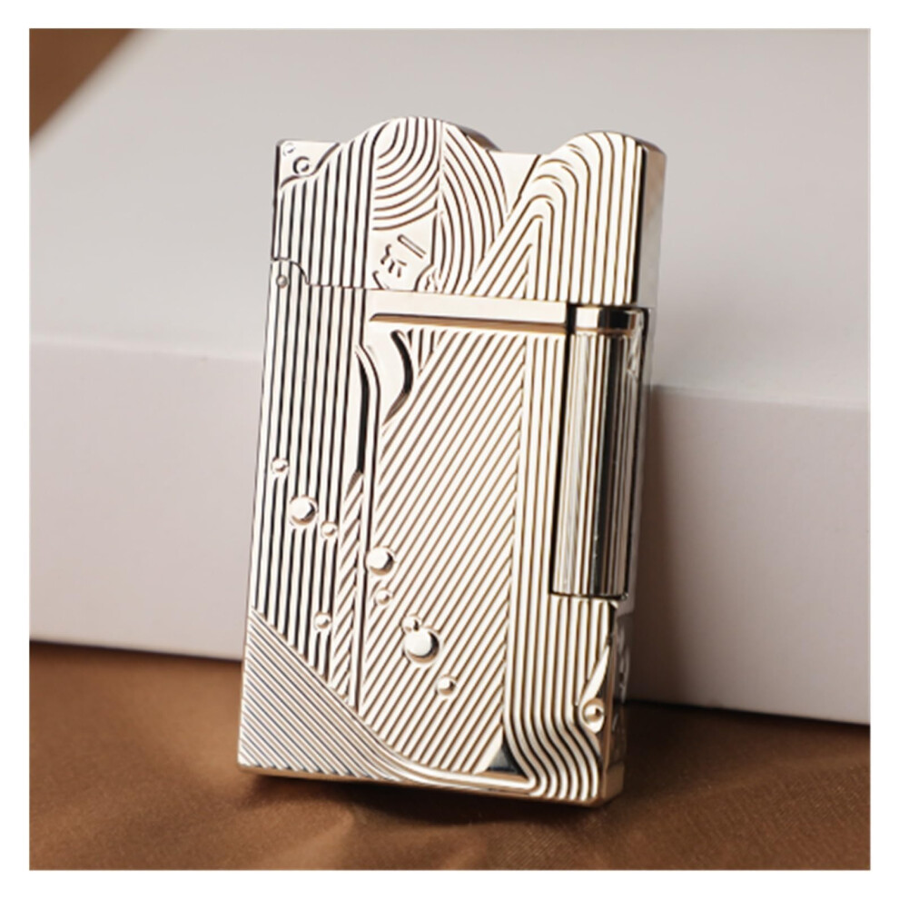 Vintage Pure Copper Butane Jet Lighter, Windproof Refillable Flame with Durable Copper Body, Handmade for Collection