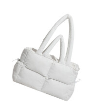 Sac bouffant en Nylon, intérieur spacieux et sangle-Blanc