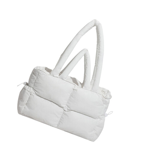 Sac bouffant en Nylon, intérieur spacieux et sangle-Blanc