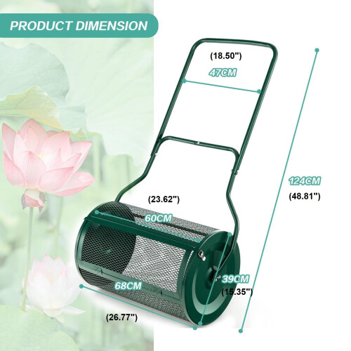 Garden Compost Spreader 76L Lawn Roller 1
