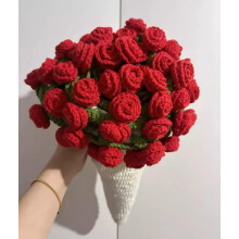Rose Bouquet Crochet Blanket Kit DIY Option, Handmade Floral Throw for Mother's Day Gift (Rose)