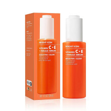 (1PC)1-5x SKIN Bright Icon Vitamin C + E + Ferulic Serum, Brightening & Soothing Face Serum, Helps Even Skin Tone, Vegan & Cruelty-Free