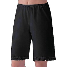 (XXXL,Black)Soft Silk Snip-it Shorts - Classic Sleepwear Lingerie for Ladies