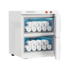 Professional 32L Hot Towel Warmer Cabinet with Consistent Dry Heat, Rust Resistant Stainless Steel Rack, White