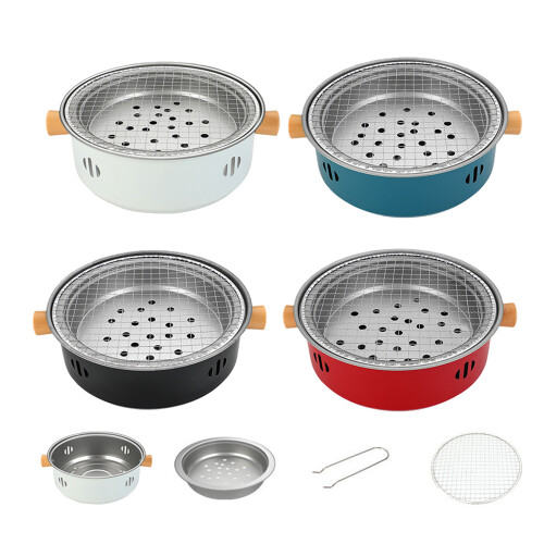 Multifunctional Outdoor Grill With Cooking Warming And Tea-Red 1