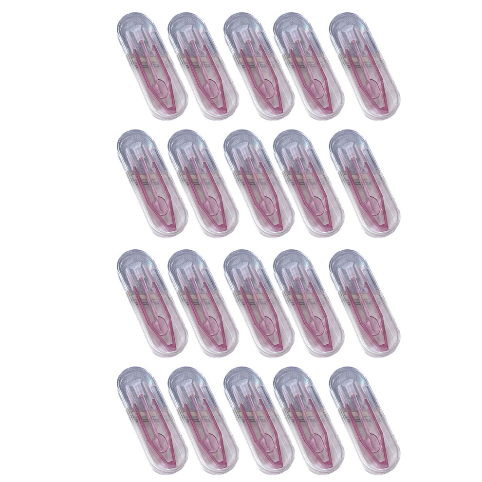 20Pcs Contact Lenses Tweezers And Suction Cup Stick-Purple 7754002219917