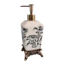 Ceramic Soap Dispenser with Leak‑Resistant Pump, Durable Refillable Lotion Bottle for Bathroom and Kitchen
