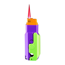 Windproof Refillable Butane Lighter with Adjustable Flame Control, Fidget Toy Style Torch for Outdoor Use (Green)