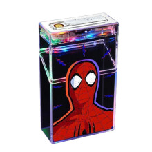 2 in 1 Electric Cigarette Lighter Case, Rechargeable Transparent Holder with Windproof Flameless Ignition, Holds 20 Cigarettes (Color A)