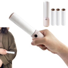 Mini Lint Roller for Pet Hair Removal, Reusable Travel Size with 4 Refills, Gentle on Clothes and Furniture (Pink)