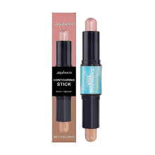 2-in-1 High-Gloss Contouring Stick with Dual-Head Design Long-Lasting, Easy-to-Apply Facial Highlight and Contour Tool for Natural, Three-Dimensional