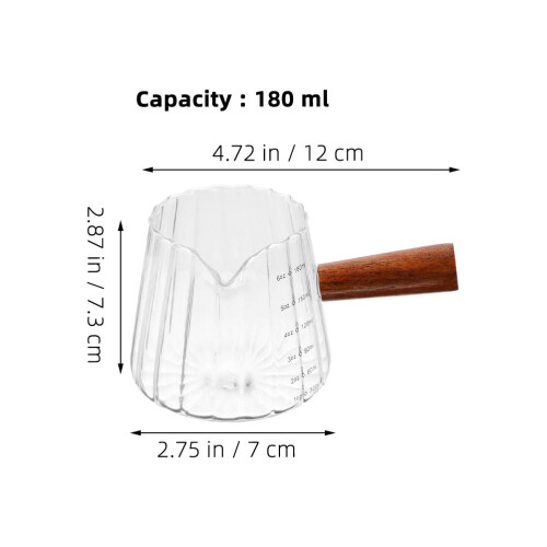 2Pz Piccoli Brocchette Trasparente Con Manico Legno Per Caffè 1