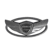 (Silver Carbon Fiber) 2026 Hot!! 1pc GENESIS Coupe WING Auto Hood Car FrontTrunk Rear Lid Emblem Badge for GENESIS COUPE 2010-2015 Yalo