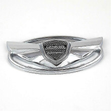 (Chrome) 2026 Hot!! 1pc GENESIS Coupe WING Auto Hood Car FrontTrunk Rear Lid Emblem Badge for GENESIS COUPE 2010-2015 Yalo