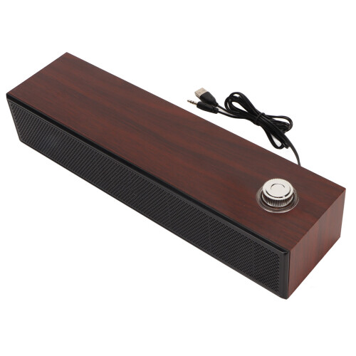 Brown USB HiFi Speaker BT5.0 37.1x8.9x7.6cm