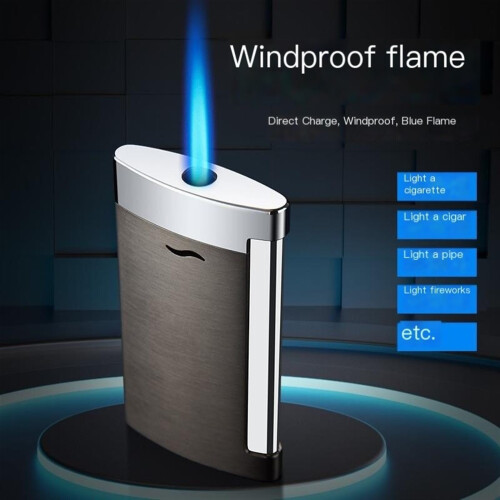 Jet Torch Lighter Windproof Refillable Butane Cigar Lighter with OneButton Ignition Rose Gold 2
