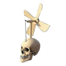 (White) 2026 Hot!! 3D Haunted Skull Wind Spinner Yard Decor - Spooky Halloween Garden Decoration for Outdoor Festivities