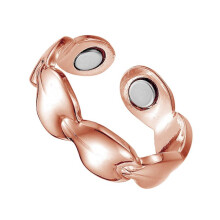 (antique bronze) Fashion Minimalist Copper Ring Leaf Titanium Magnetic Ring Negative Ion Magnetic Therapy Couple Ring