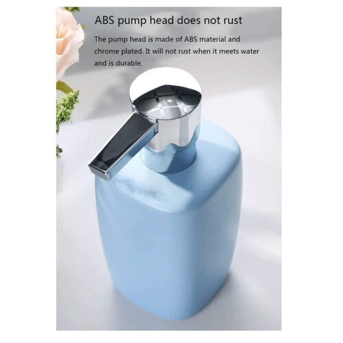 Ceramic Soap Dispenser with LeakProof Pump, Durable Refillable Lotion Bottle for Bathroom Sink 2
