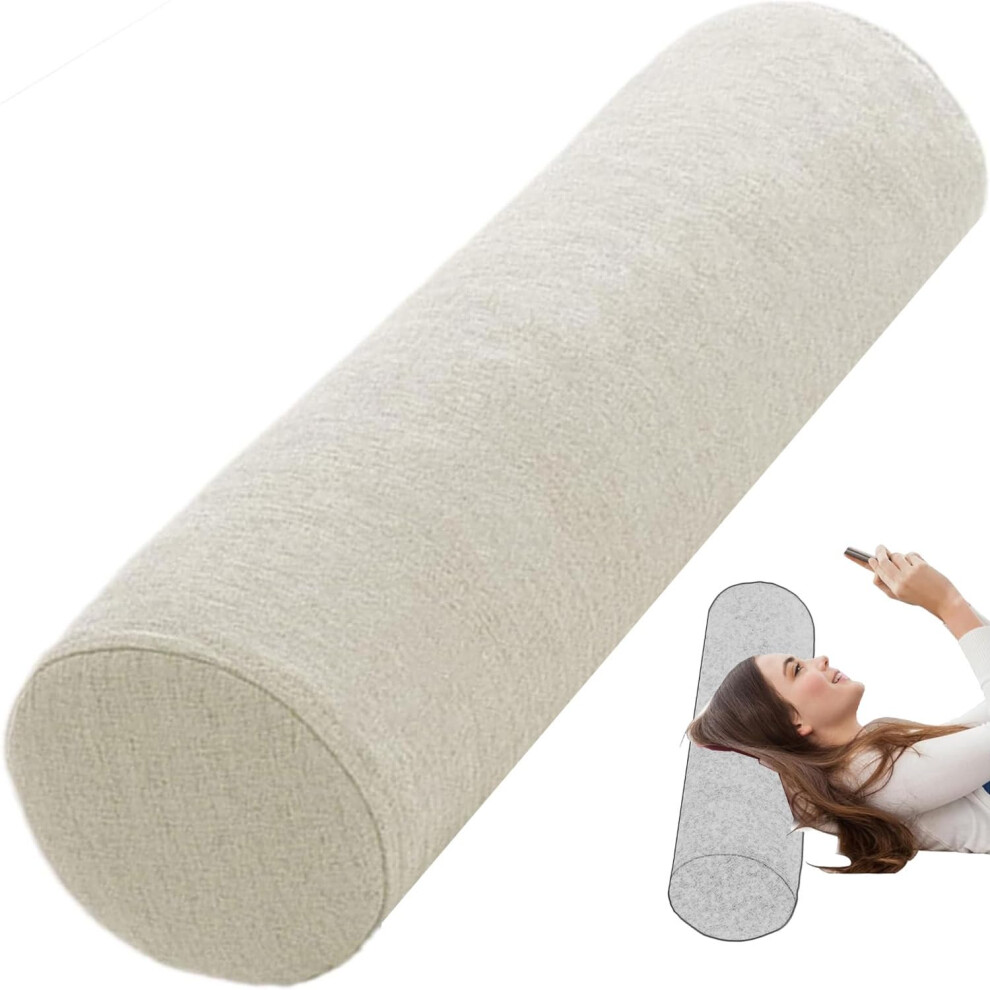 Memory Foam Bolster Pillow 6x19in Neck Roll for Sleeping, Orthopedic Support with Removable Washable Cover