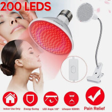 (Eu) Red Light Therapy Lamp 200LED Facial Skin Care Light Full Body Treatment Device Portable Desk Bedside Red Light Panel