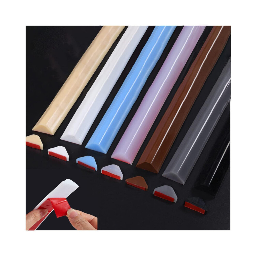Shower Water Barrier Silicone Seal Strip, Selfadhesive 5M Black Waterproof Floor Threshold Dam For Bathroom 9351714884297