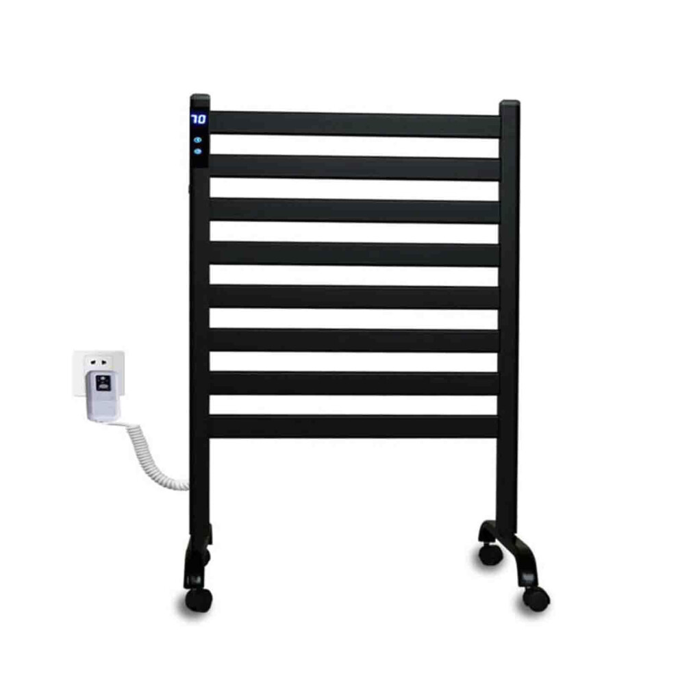 Wall Mounted Electric Towel Warmer Rack With Rapid Carbon Heating, Smart Touch Control, Adjustable Thermostatic Temperature, Black 68X40x103cm 9330225147497