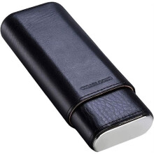 Travel Cigar Humidor Case for 3 Cigars, Cedar Lined Tube with MoistureLocking Seal and Carbon Fiber Texture