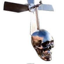 (silver) 2026 Hot!! 3D Haunted Skull Wind Spinner Yard Decor - Spooky Halloween Garden Decoration for Outdoor Festivities