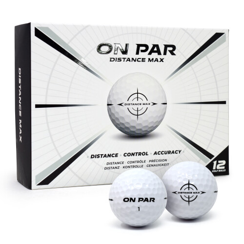 On Par Distance Max Golf Balls White - 12 Pack