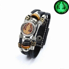 (Style 9)2026 Hot!!  Saint Benedict Medal Leather Bracelet Catholic San Benito Glass Dome Snap Buttons Bangles Men Women Jewelry Accessories