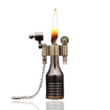 Retro Flint Wheel Lighter Refillable Kerosene Windproof Metal Oil Lighter for Camping