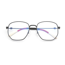 Blue Light Reading Glasses +1.50 Black Polygon Metal Frame, Anti Glare Computer Readers for Women and Men