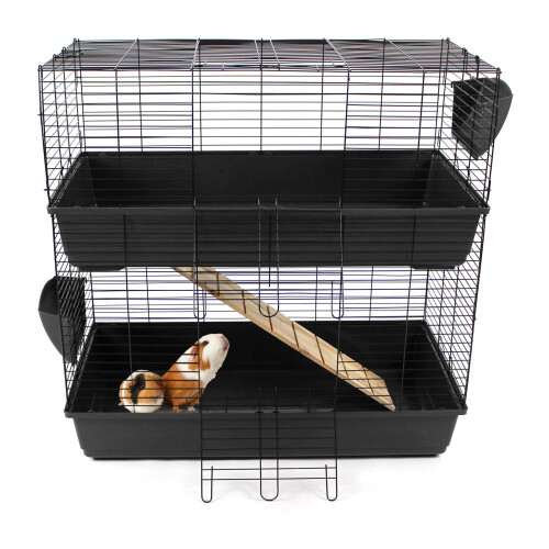 Actiaspet Indoor Two Storey Rabbit Hutch in Black 1
