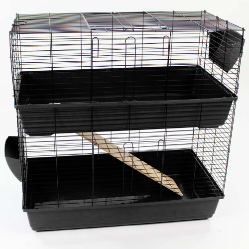 Actiaspet Indoor Two Storey Rabbit Hutch in Black