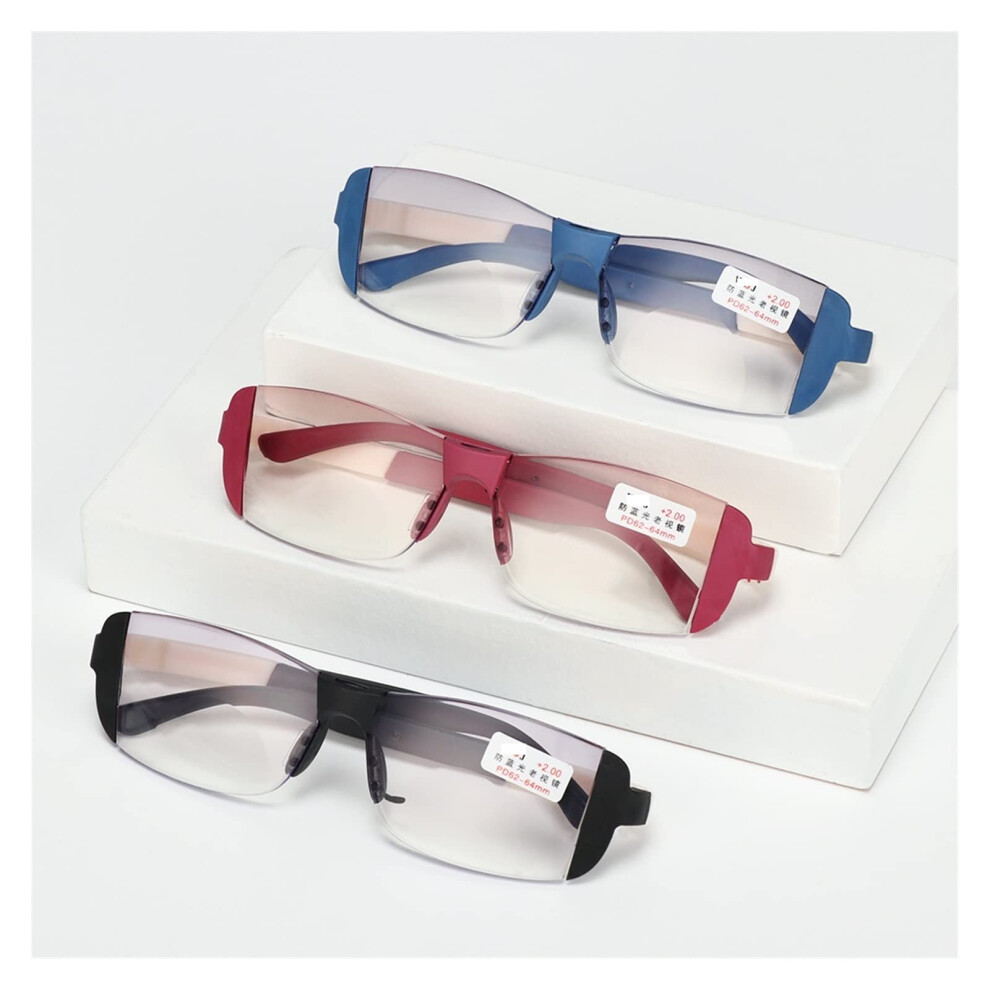 Blue Light Reading Glasses +3.00 for Men and Women, Ultralight PC Frame, AntiBlue Light Protection