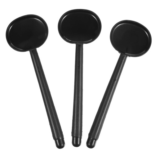 2 Sets Plastic Eye Occluder for Vision Test Black Eye Patch with Ergonomic Handle Reusable