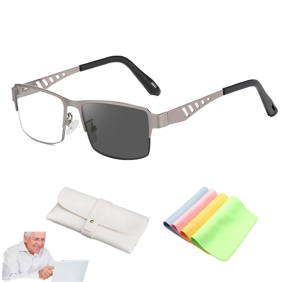 Gray/Blue/Light Ultra Photochromic Reading Glasses +3.5, Anti Multifocal Lenses For Presbyopia
