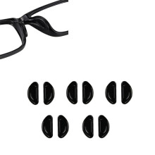 5 Pairs Soft Silicone Adhesive Nose Pads for Glasses AntiSlip Comfortable Black Cushion Fit