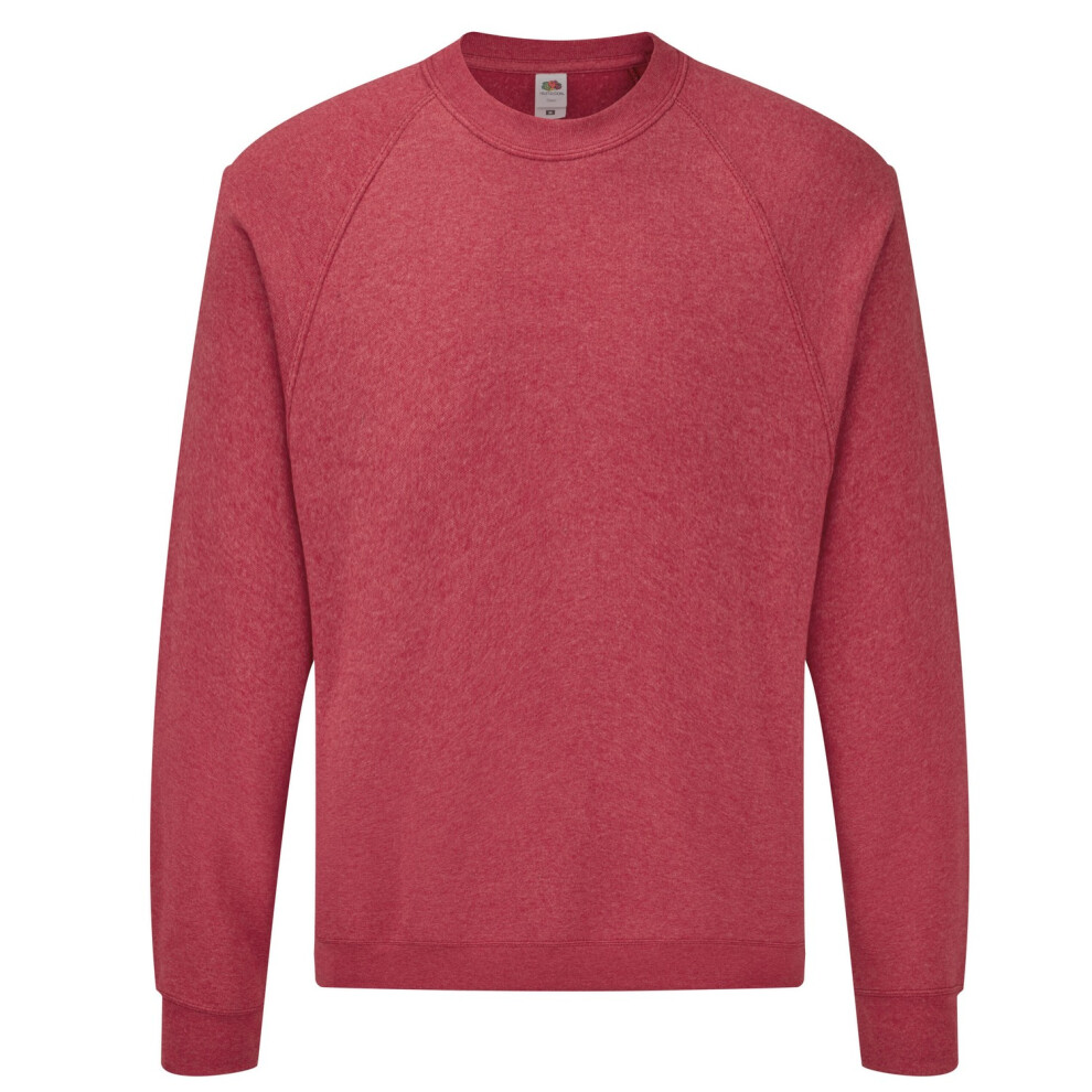 Fruit Of The Loom (Xxl, Heather ) Unisex Adult Classic Raglan Sweatshirt Red
