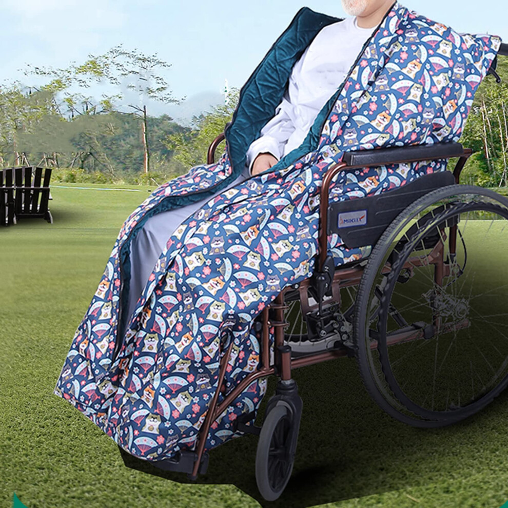 Peach Waterproof Fleecelined Wheelchair Blanket For Elderly, Warm Fullbody Cover With Windproof Protection