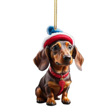 (5) Bright Cartoon Dog Decorative Car Pendant Eye Catching Trees Ornament, Fine Workmanship Whimsical Ornaments Gift